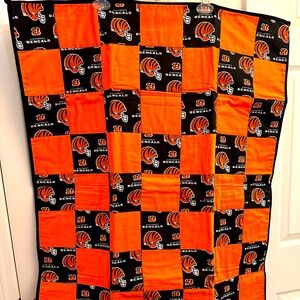 New Handmade Bengals Lap/Baby Quilt 30” X 39”